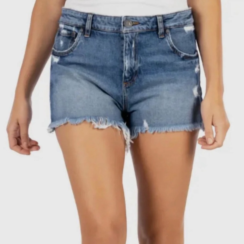 KUT FROM THE KLOTH High Rise Short In Medium Wash Size 12 - Picture 1 of 7